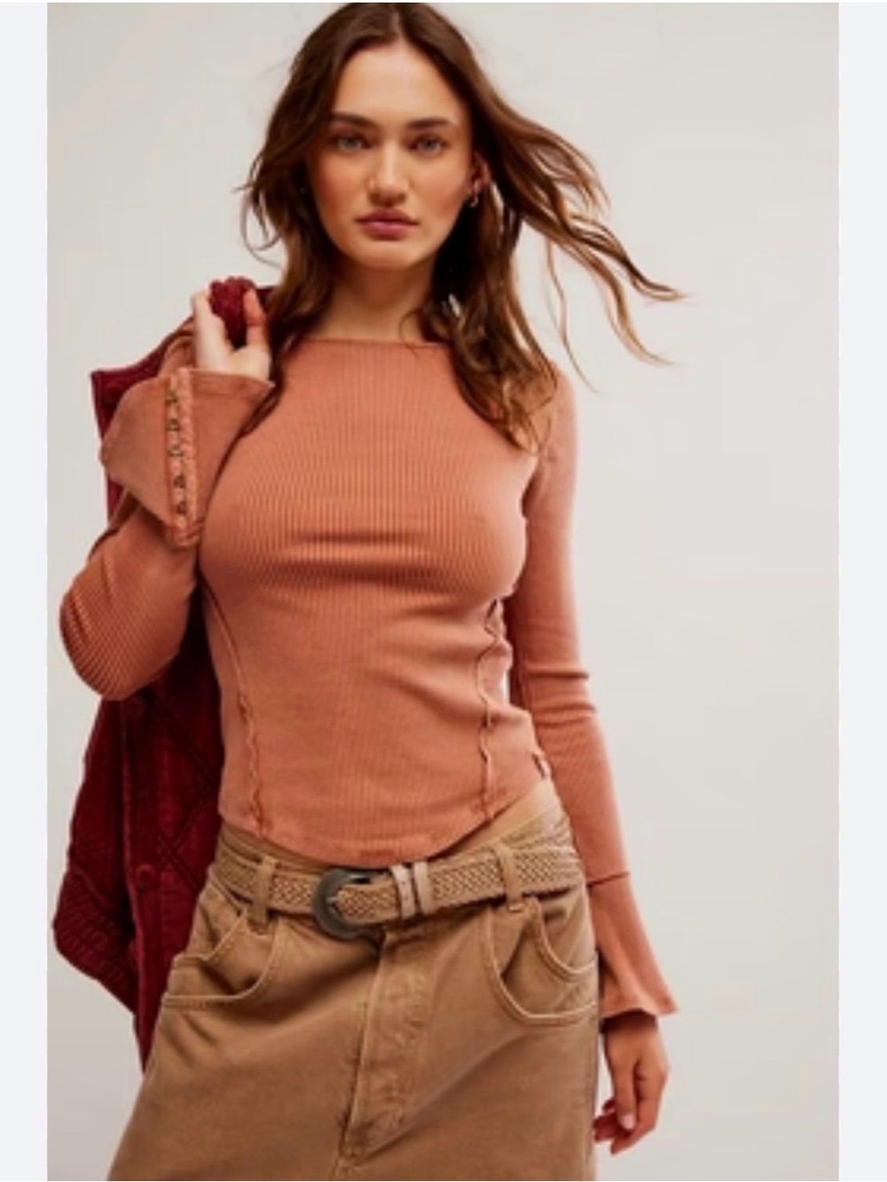 Free People We The Free Soul Sister Layering Top in the cedarwood shade